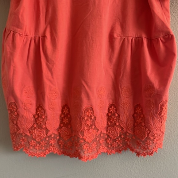 Sundance  Coral Lace Trim Short Sleeve Top Size L - Picture 8 of 12